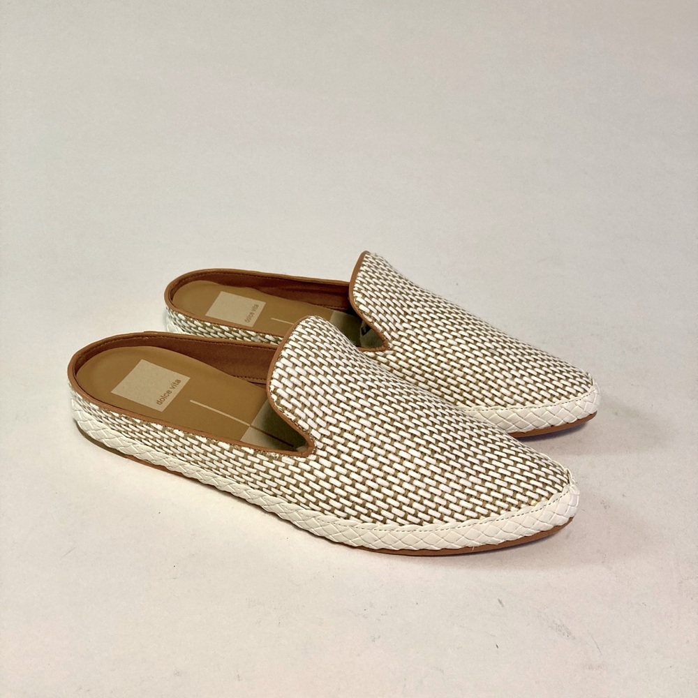 Dolce Vita White Cream Weaving Leather Mules size 7.5